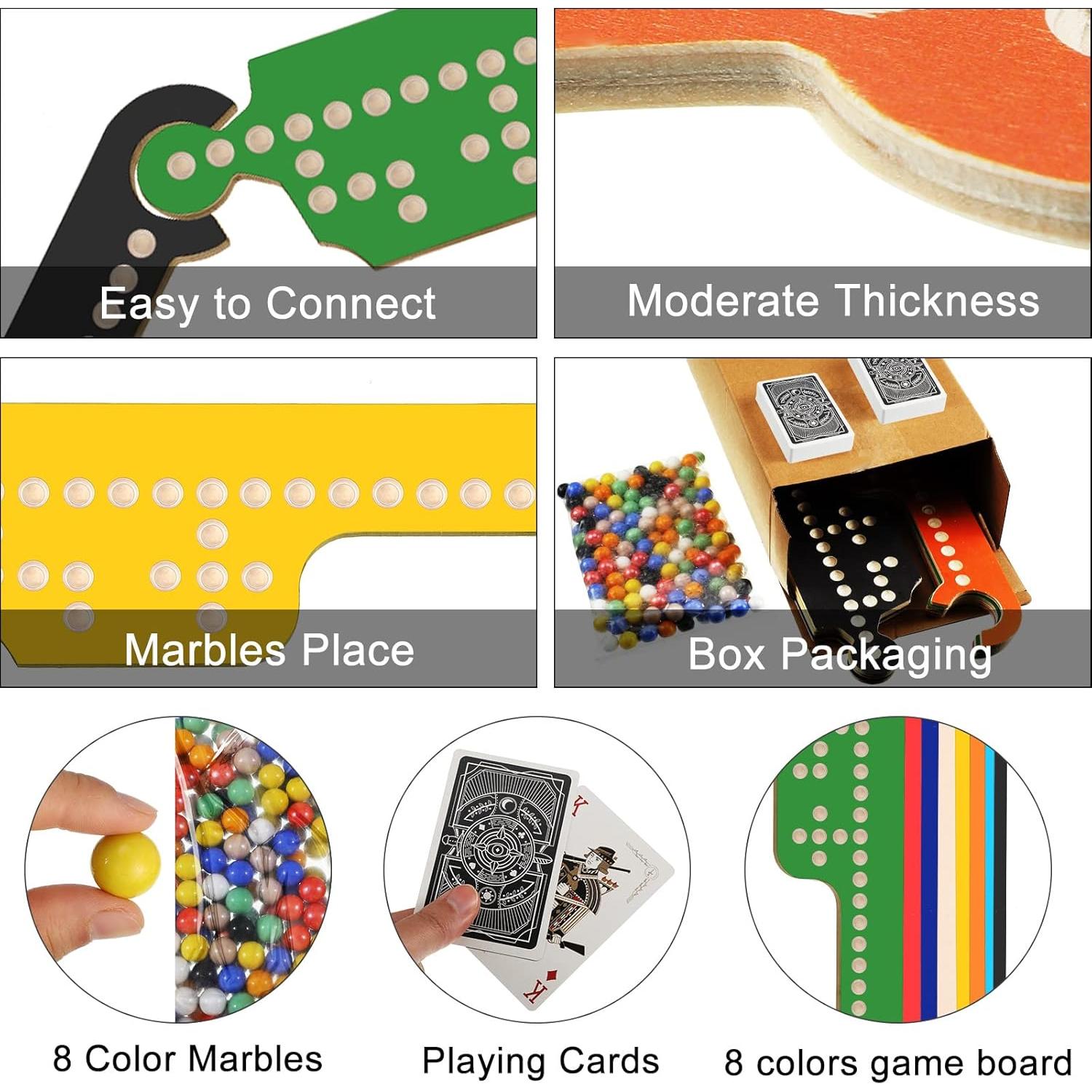 Juego de Mesa de Canicas Kathfly con 8 Tableros y 40 Fichas