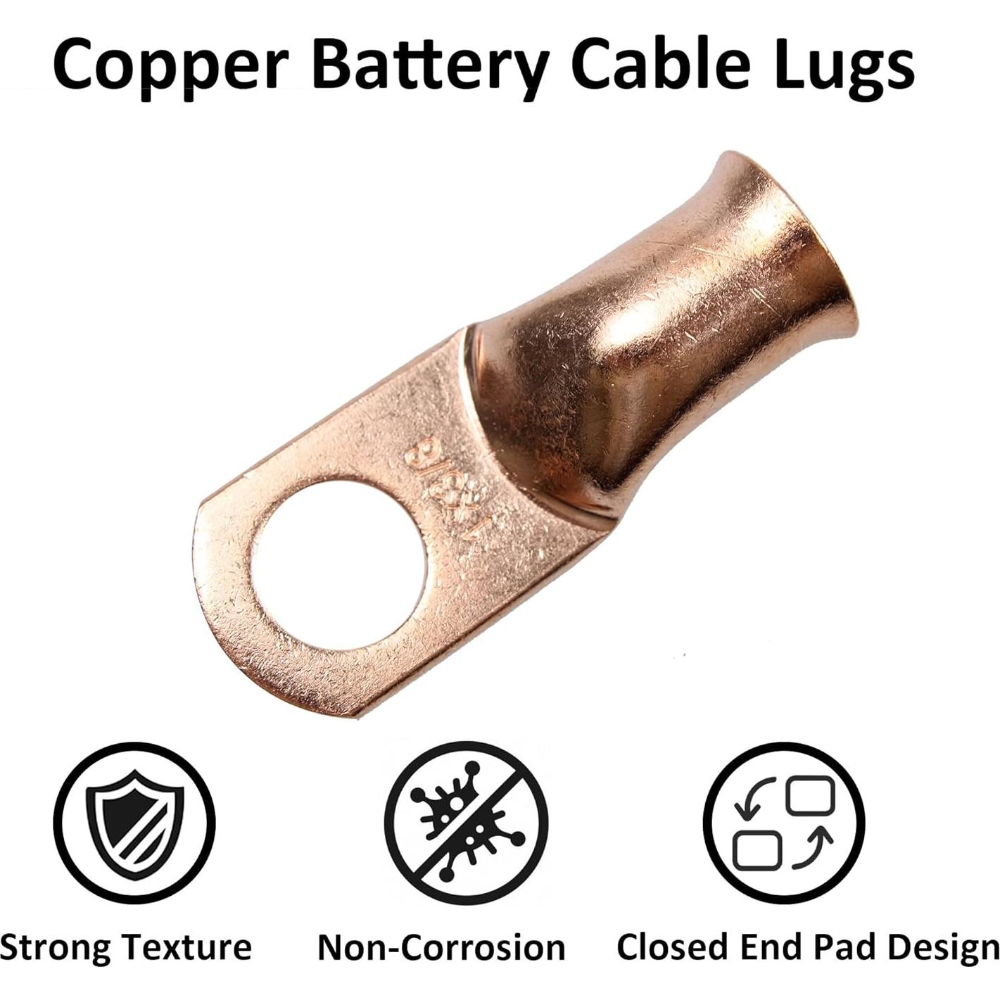 10 Conectores de Terminales de Anillo de Cobre 1AWG PDETVEO