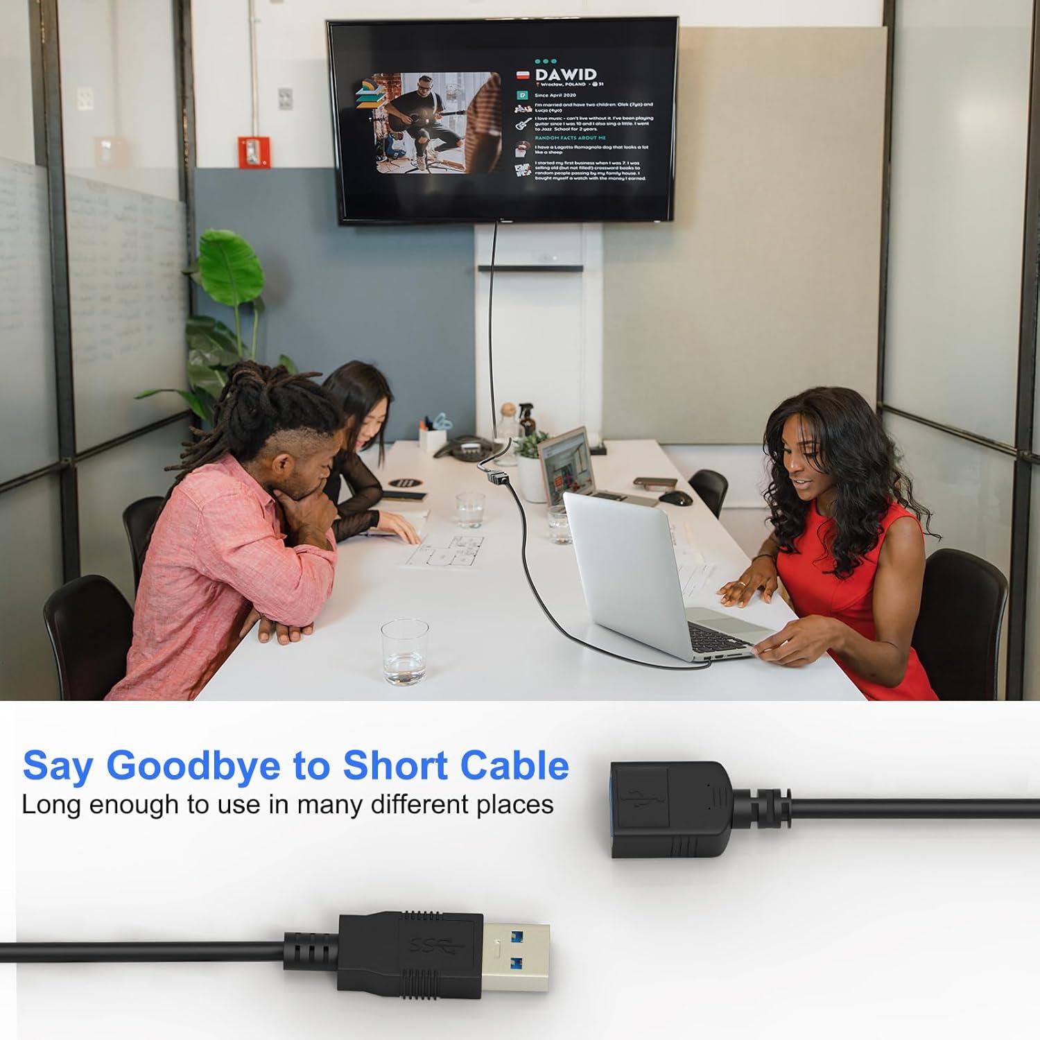 Cable de Extensión USB 3.0 SSS·GRGB 1.5m Alta Velocidad 5Gbps