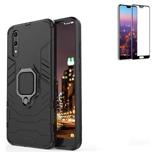 Funda Huawei P20 Armadura Híbrida Doble Capa + Protector Vidrio