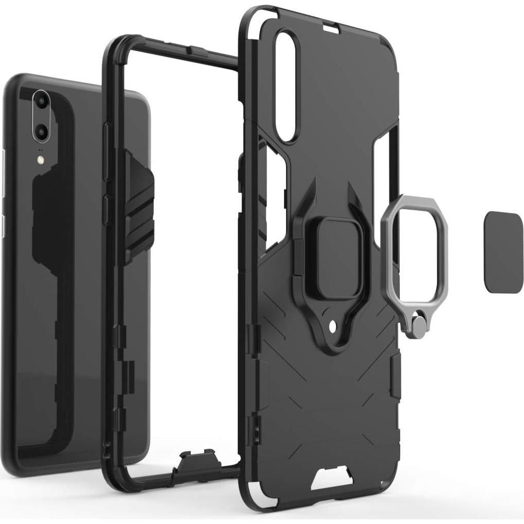 Funda Huawei P20 Armadura Híbrida Doble Capa + Protector Vidrio
