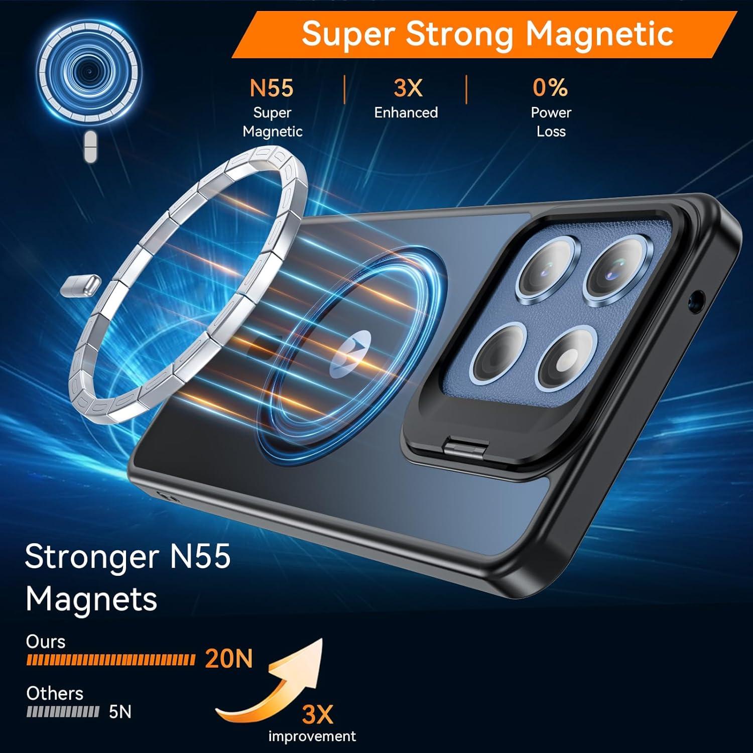 Funda OWKEY Magnética para Moto G 2025 Antihuellas Negra