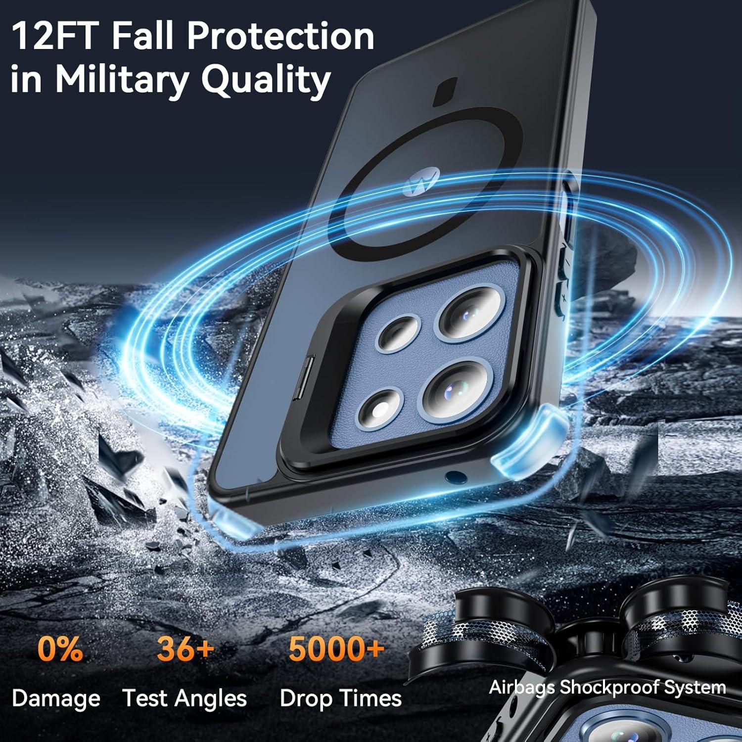 Funda OWKEY Magnética para Moto G 2025 Antihuellas Negra