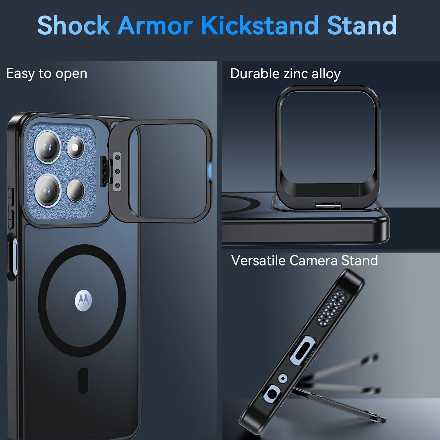 Funda OWKEY Magnética para Moto G 2025 Antihuellas Negra