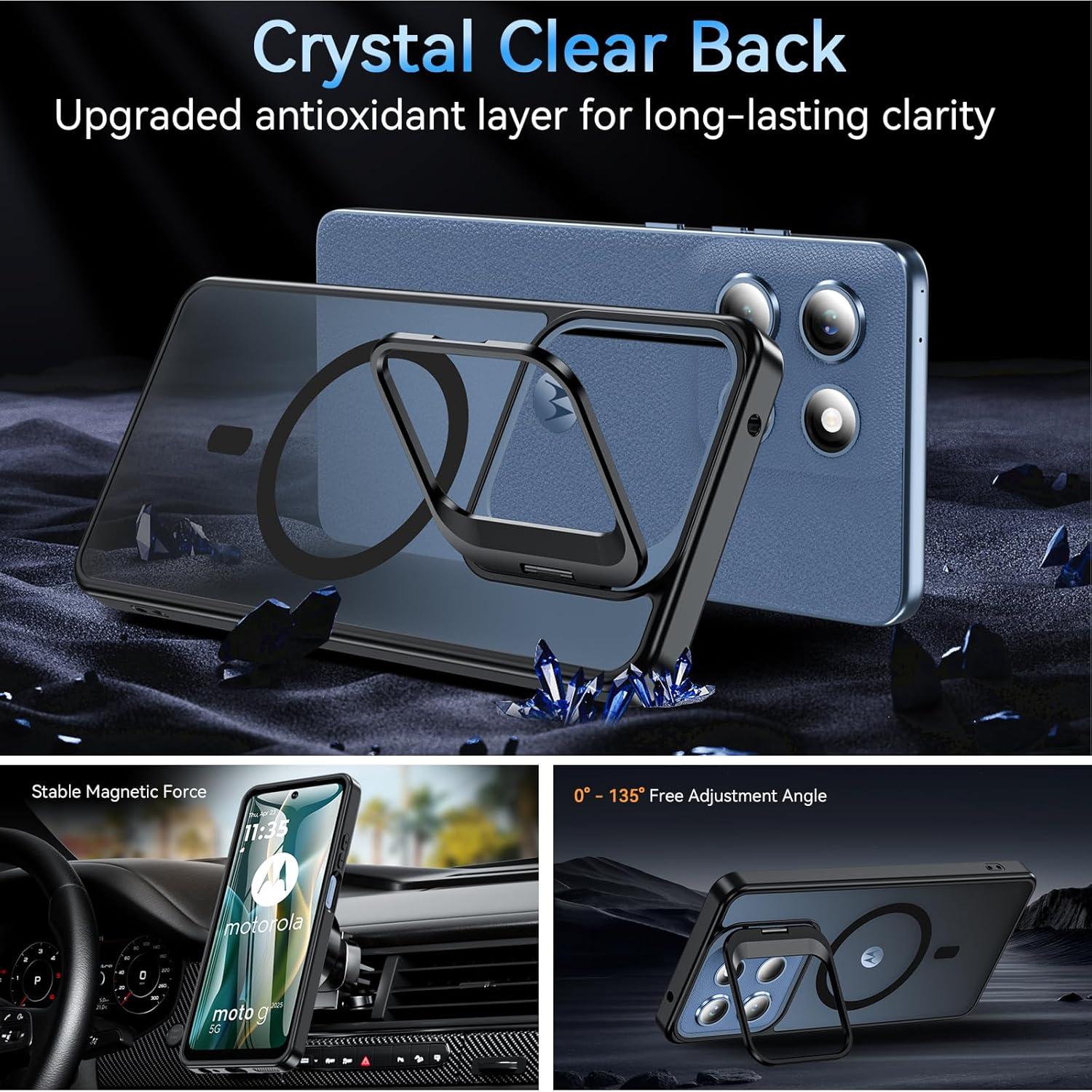 Funda OWKEY Magnética para Moto G 2025 Antihuellas Negra