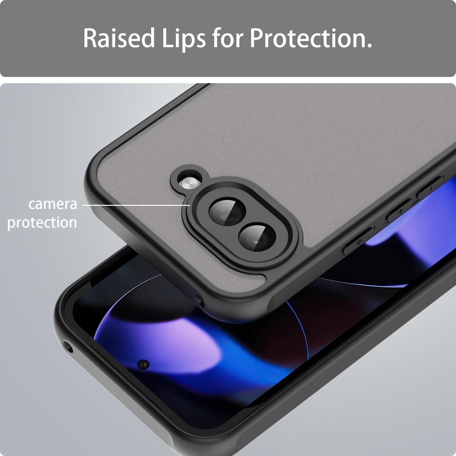 Funda Transparente TPU Sucnakp para Google Pixel 9A - Negro