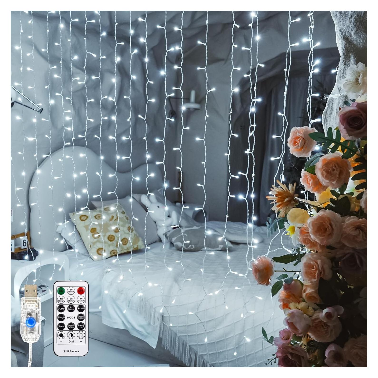 Luz de Cortina LED 200 luces Blancas 2.0x2.0m SINAMER