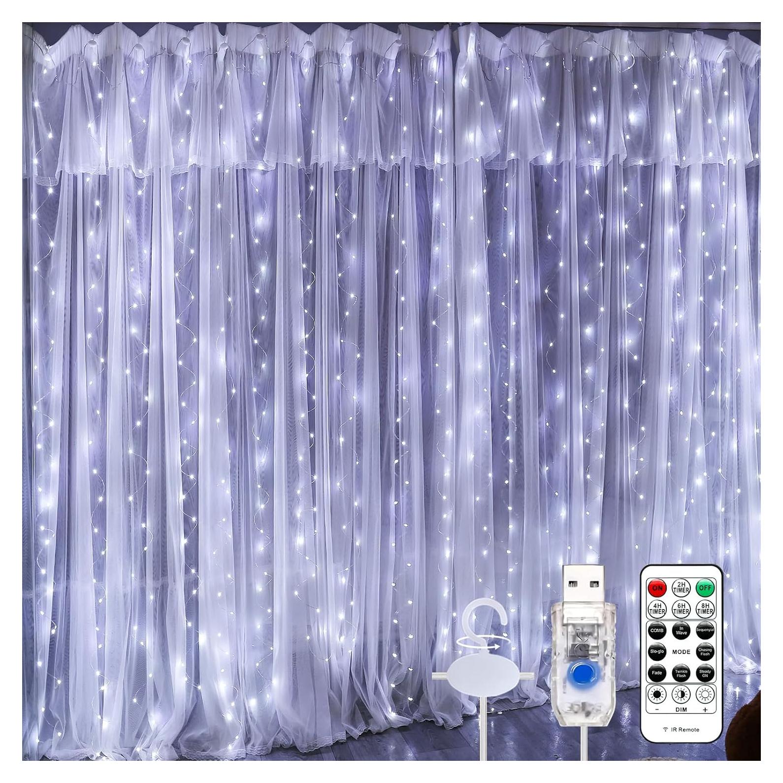 Luces de Cortina 600LED SINAMER 5.97m x 2.99m Blancas