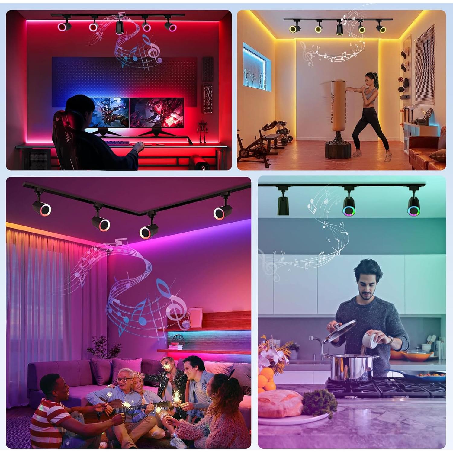 Altavoz Bluetooth Gsou con Luz RGB de Carril Tipo H 12W