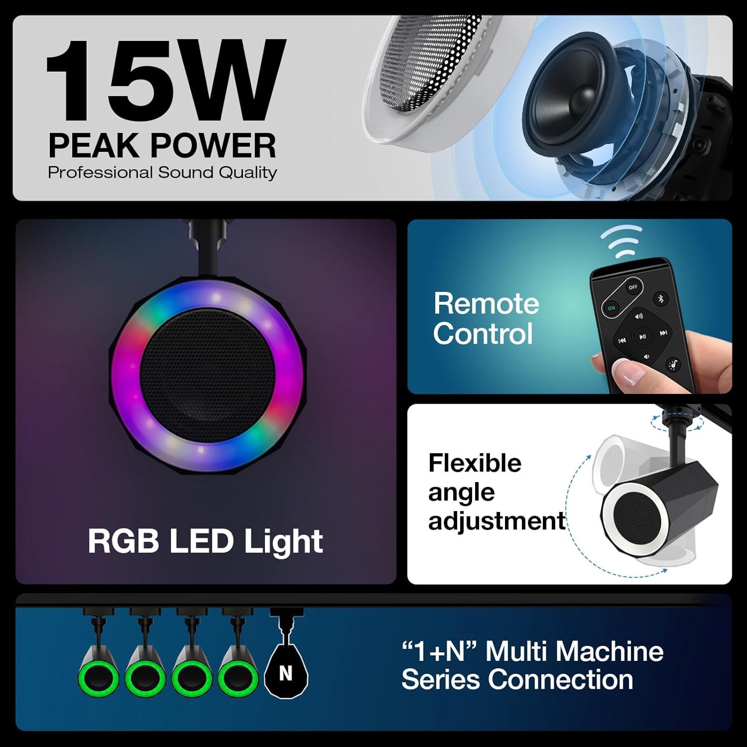 Altavoz Bluetooth Gsou con Luz RGB de Carril Tipo H 12W