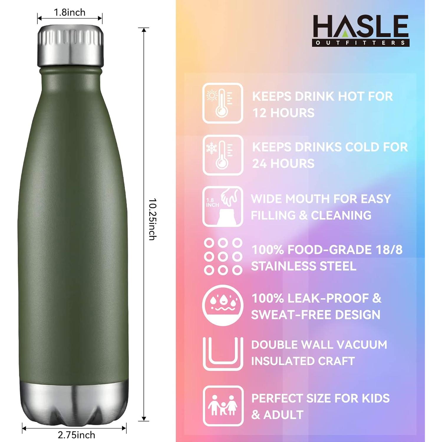 Botella de Agua Aislada HASLE OUTFITTERS 500ml Verde Ejercito