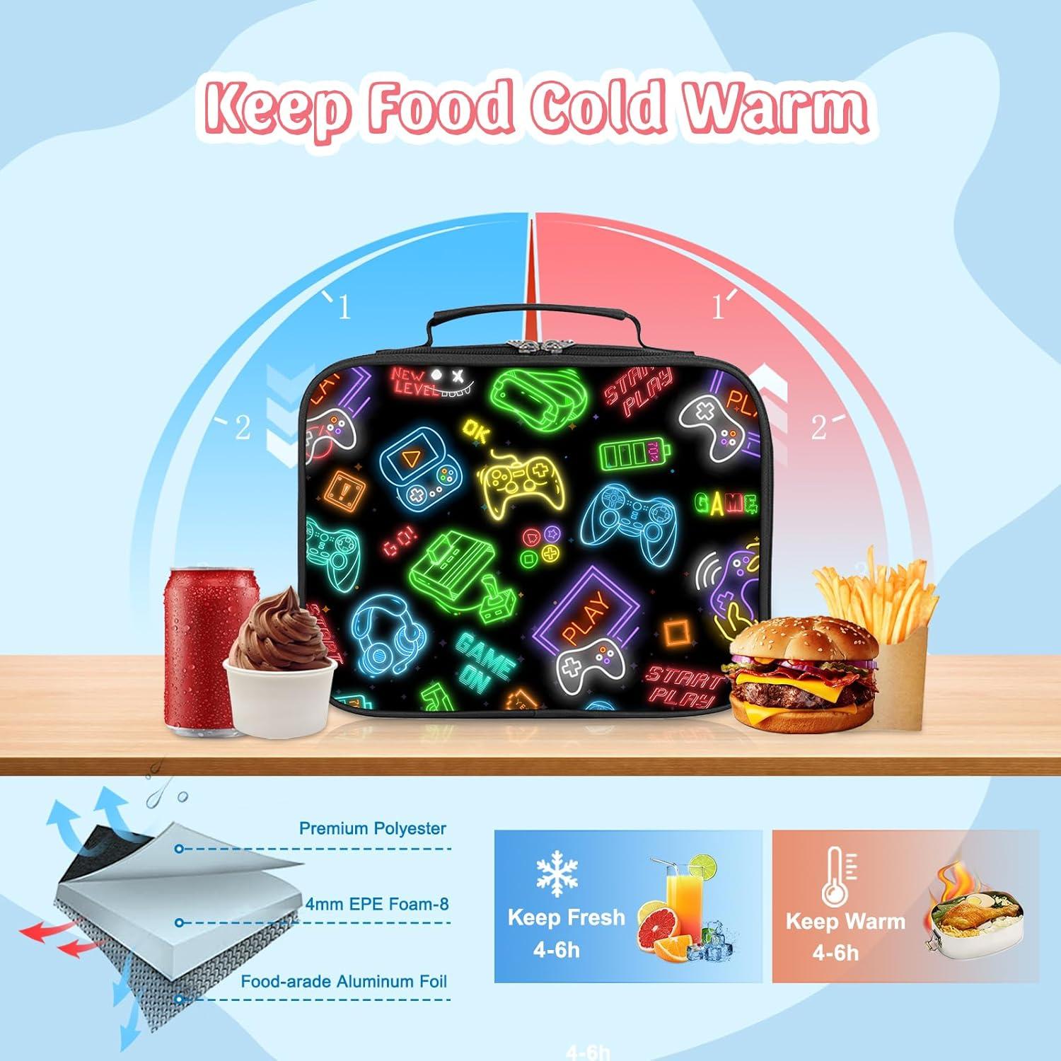 Bolsa de Almuerzo Aislada WOBAGMEN para Niños 26x9x20cm