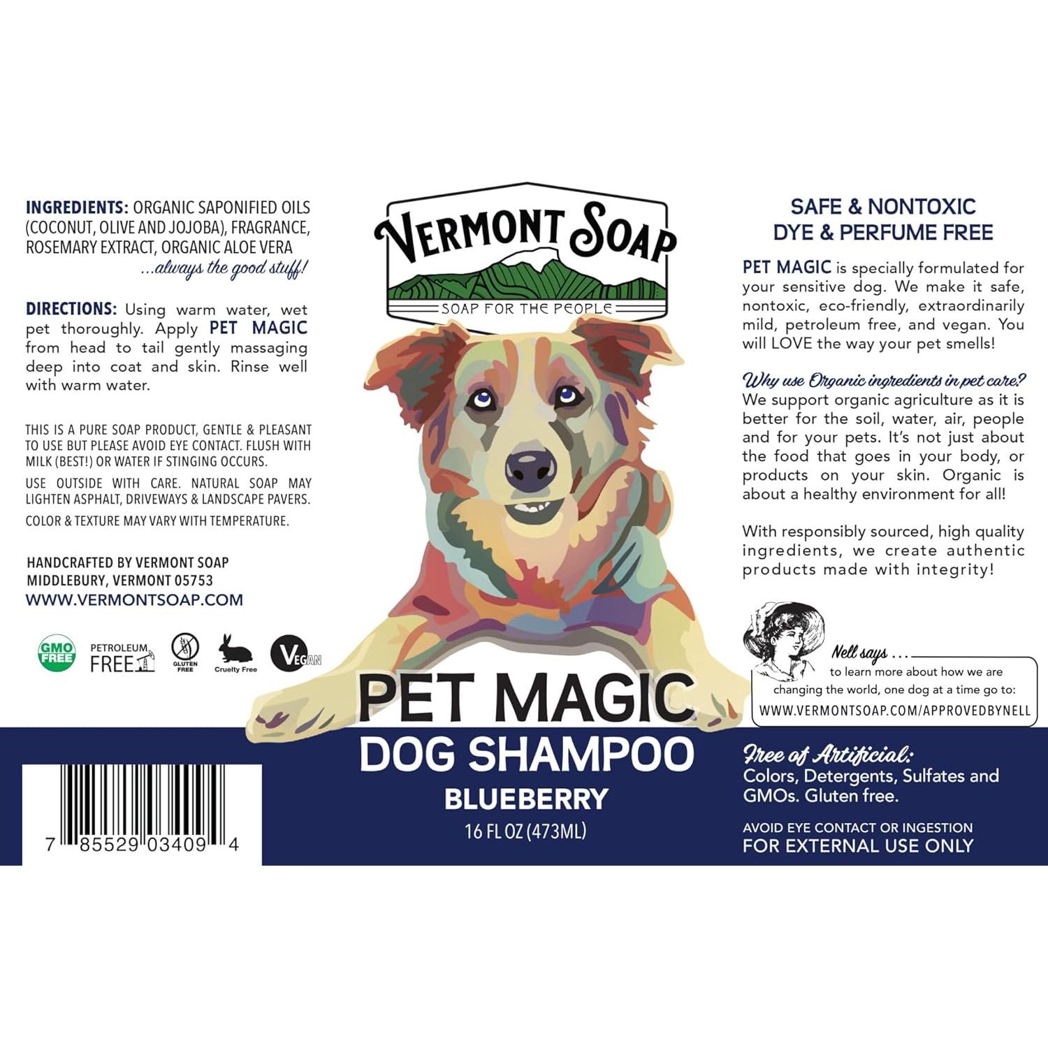 Jabón para Perros Vermont Soap Orgánico - Piel Sensible 453.6g