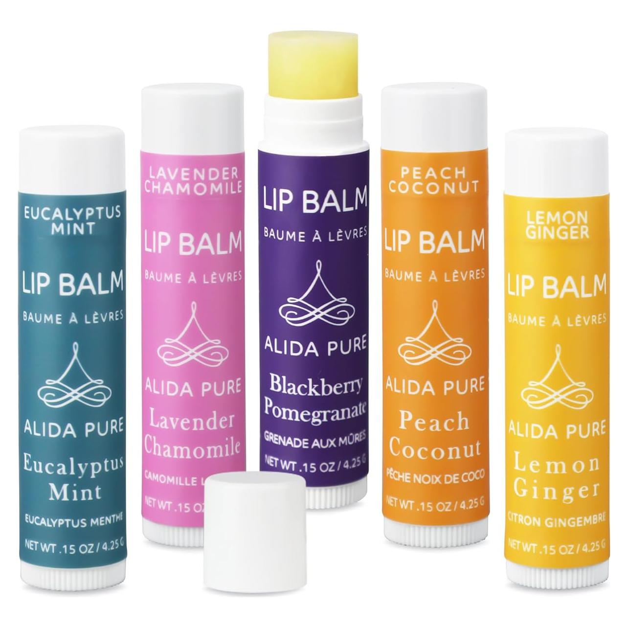 Set de Balsamos Labiales Veganos ALIDA PURE - 5 Sabores 4.25g