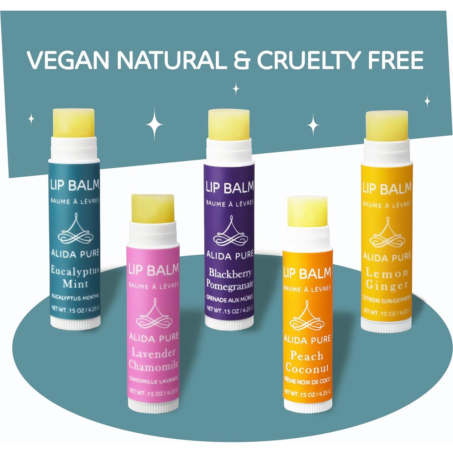 Set de Balsamos Labiales Veganos ALIDA PURE - 5 Sabores 4.25g