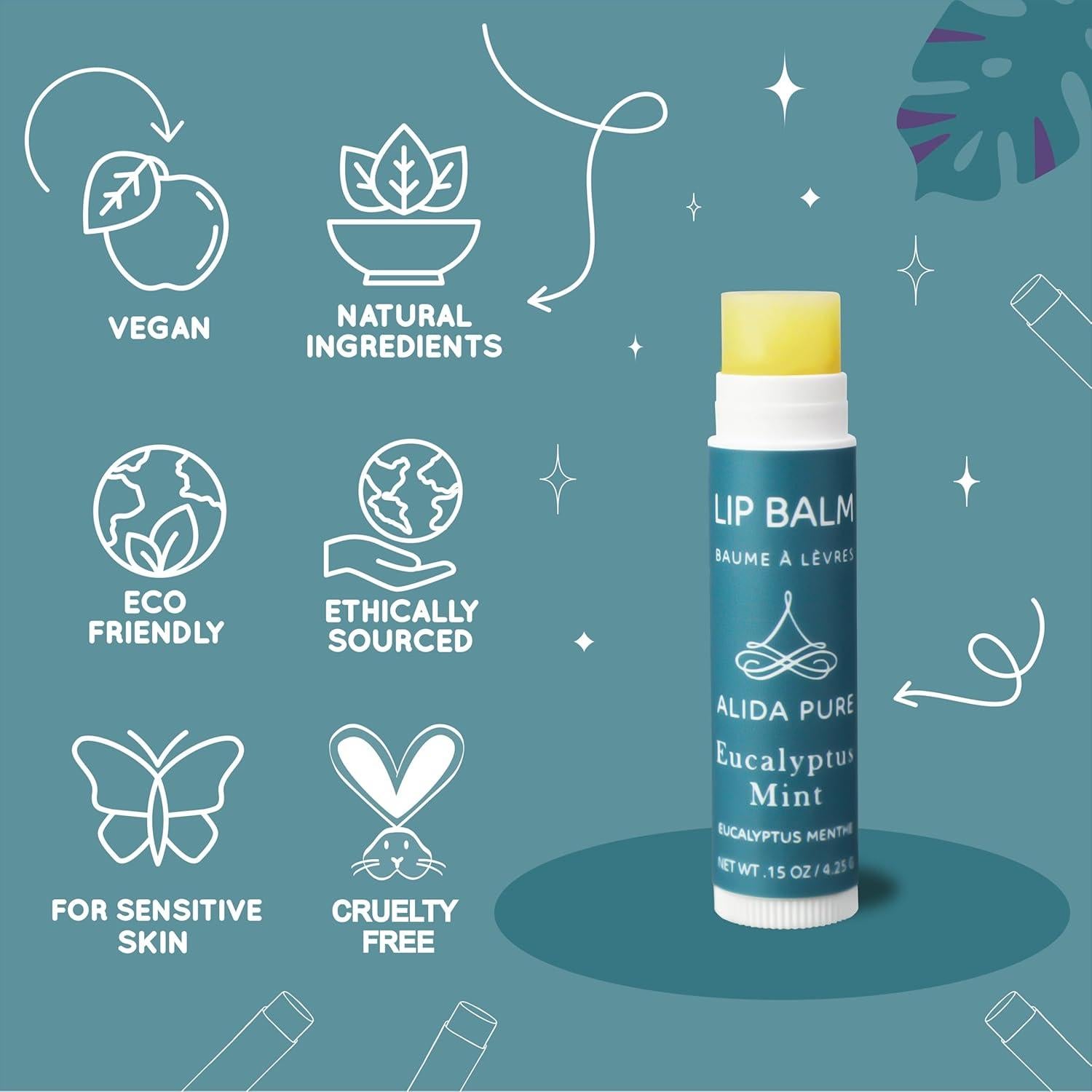 Set de Balsamos Labiales Veganos ALIDA PURE - 5 Sabores 4.25g