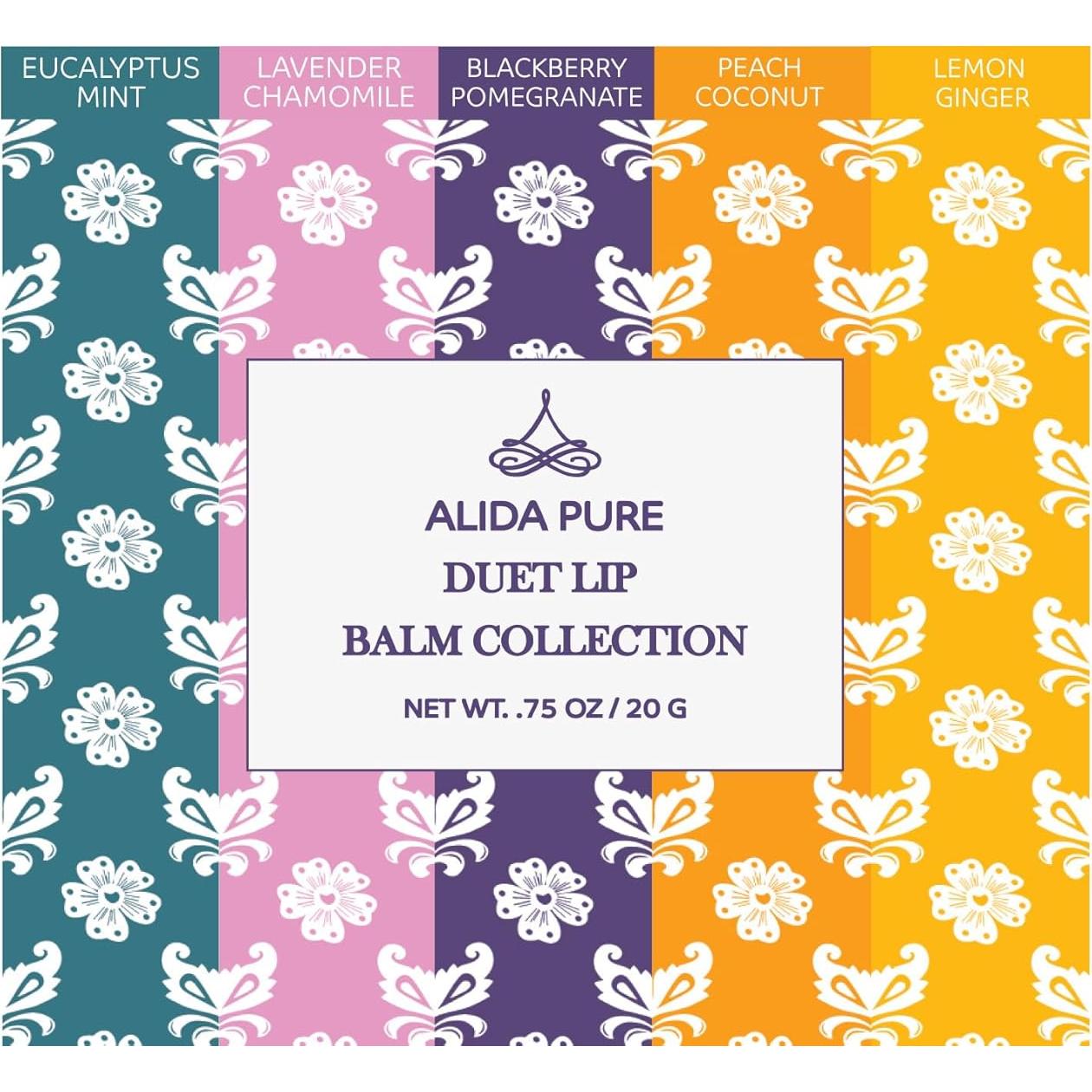 Set de Balsamos Labiales Veganos ALIDA PURE - 5 Sabores 4.25g