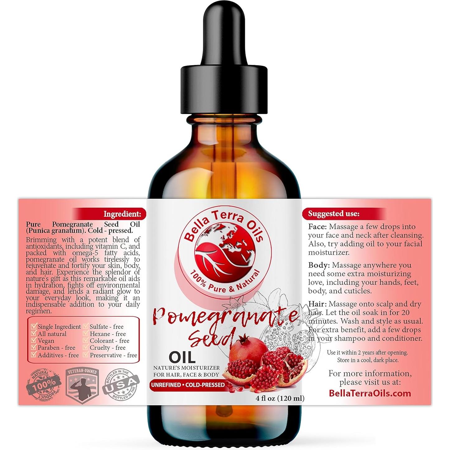 Aceite de Semilla de Granada Orgánico Bella Terra 118 ml - Antioxidantes