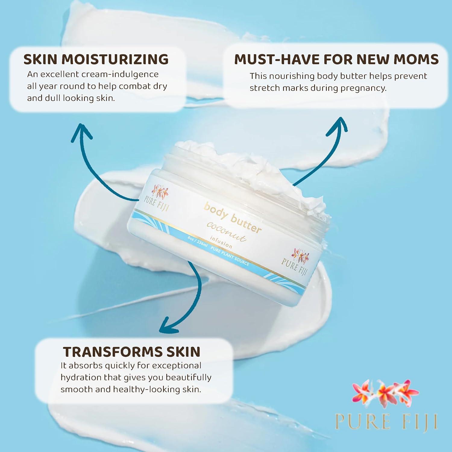 Manteca Corporal Pure Fiji Coco 226.8g - Hidratante para Piel Seca