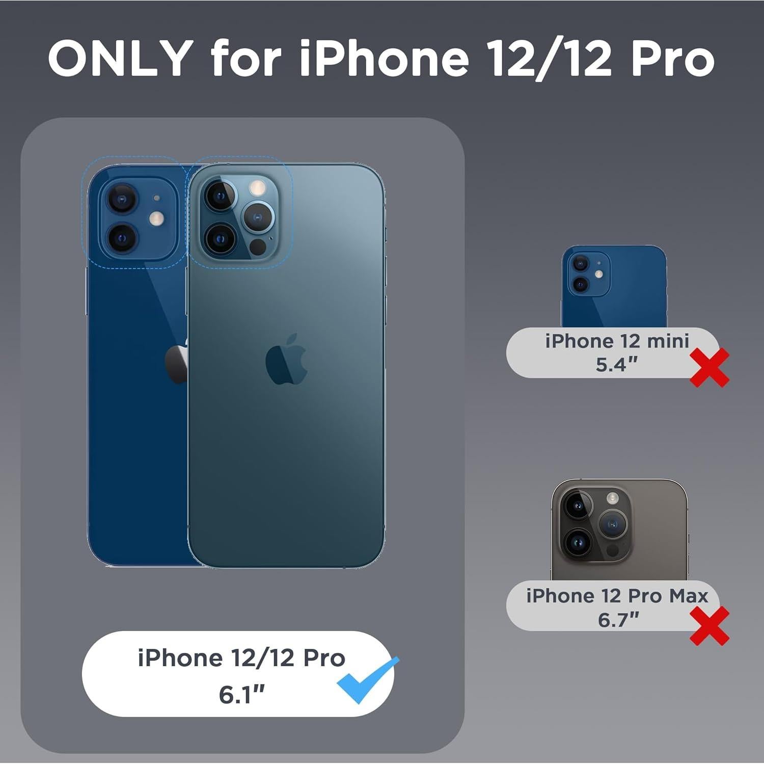 Funda Magnética CACOE para iPhone 12/12 Pro 6.1" Transparente