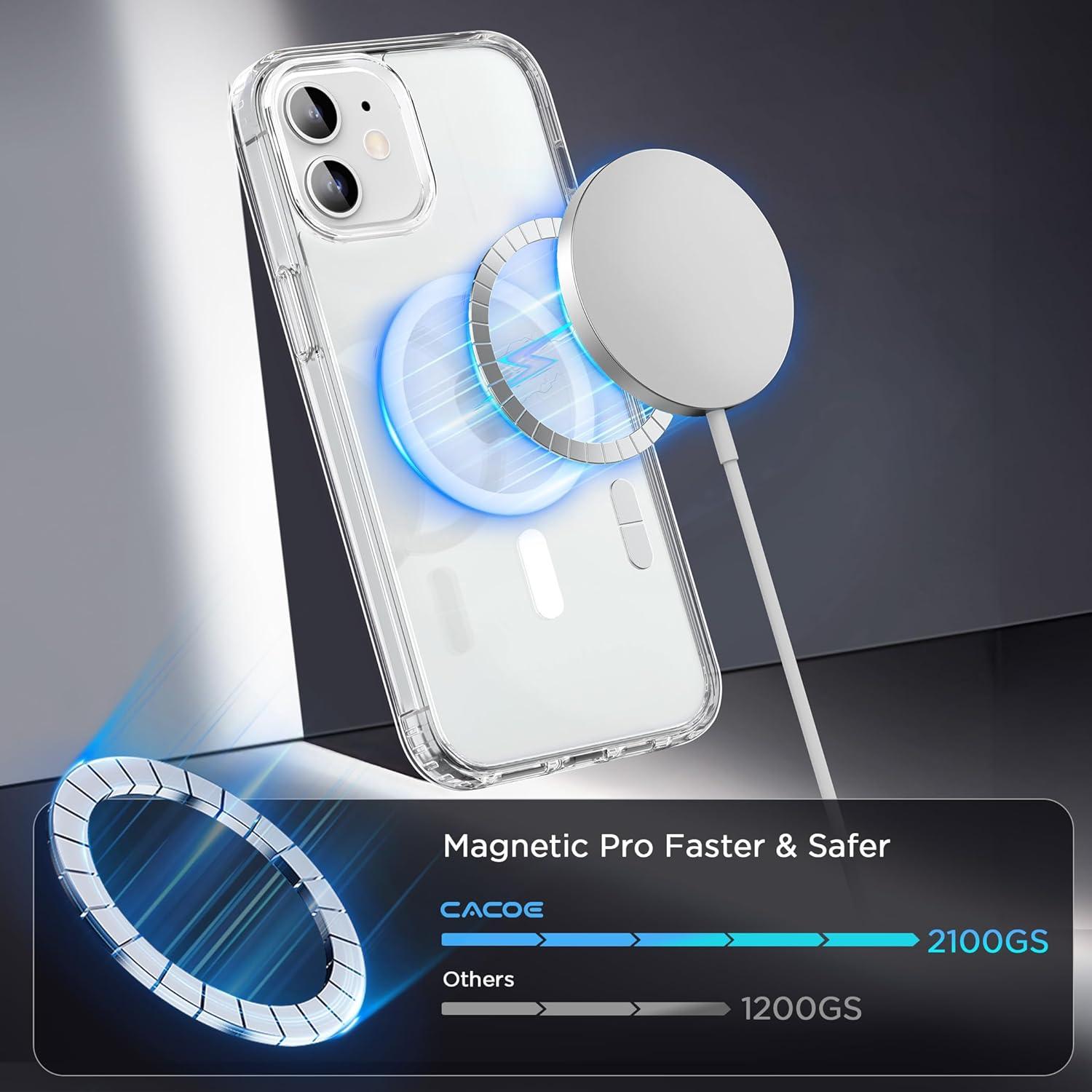 Funda Magnética CACOE para iPhone 12/12 Pro 6.1" Transparente