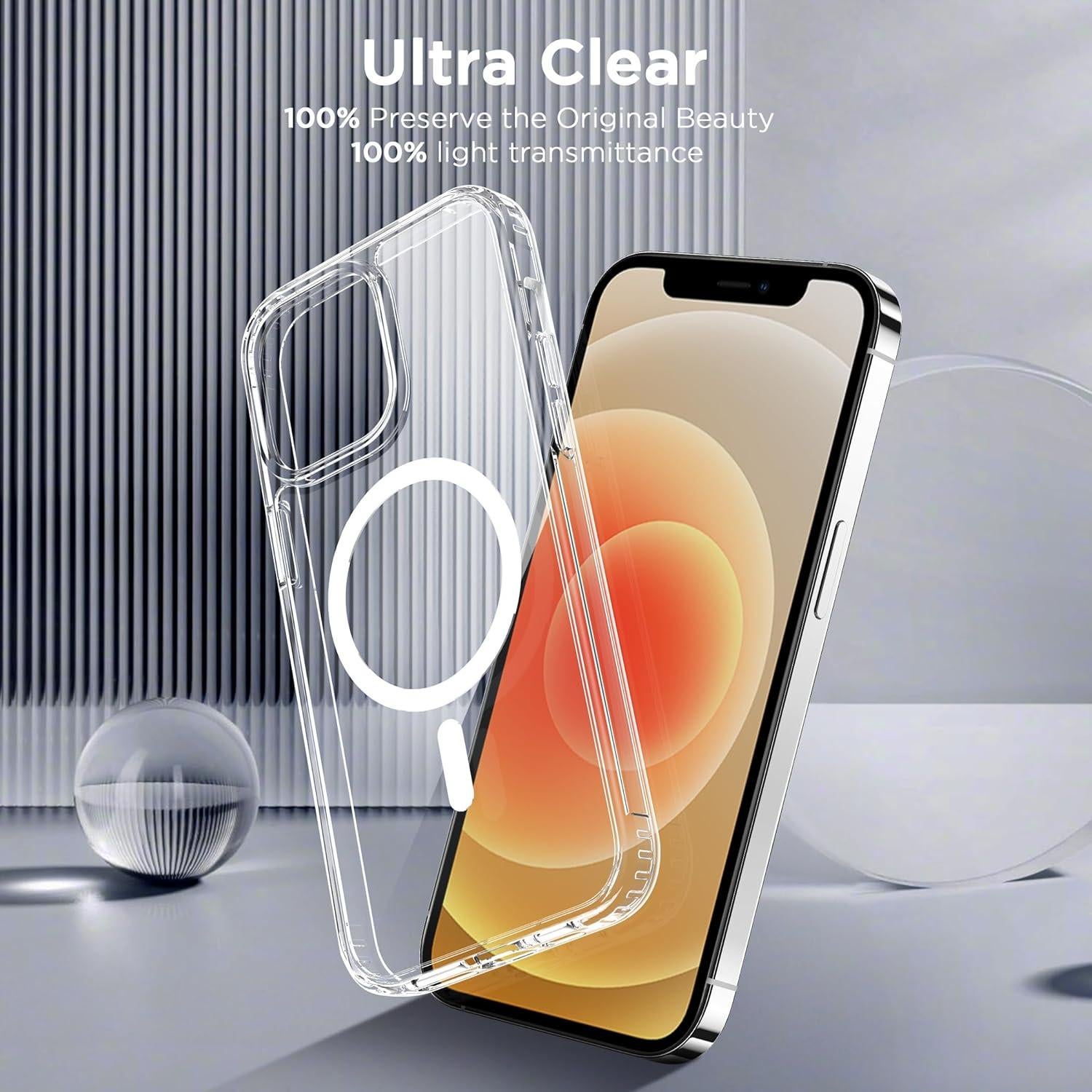 Funda Magnética CACOE para iPhone 12/12 Pro 6.1" Transparente