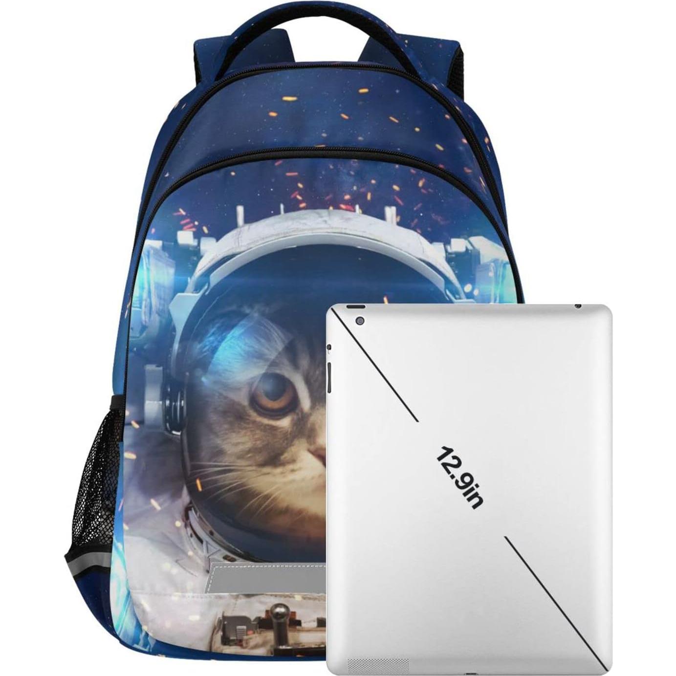 Mochila Escolar para Niños BOENLE Gato Astronauta 22L