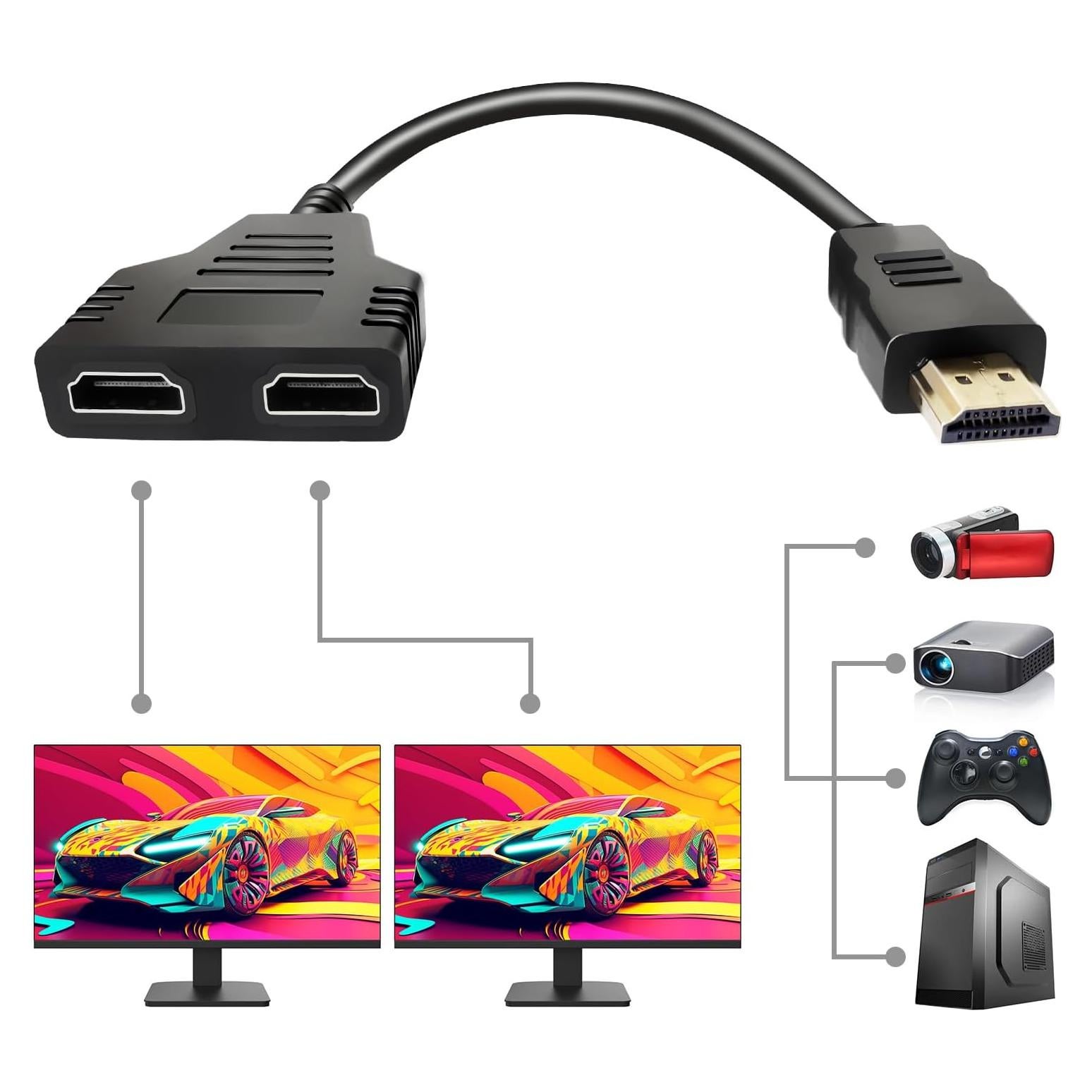 Cable Divisor HDMI Macho a Doble Hembra 30cm Sorthol 1080P