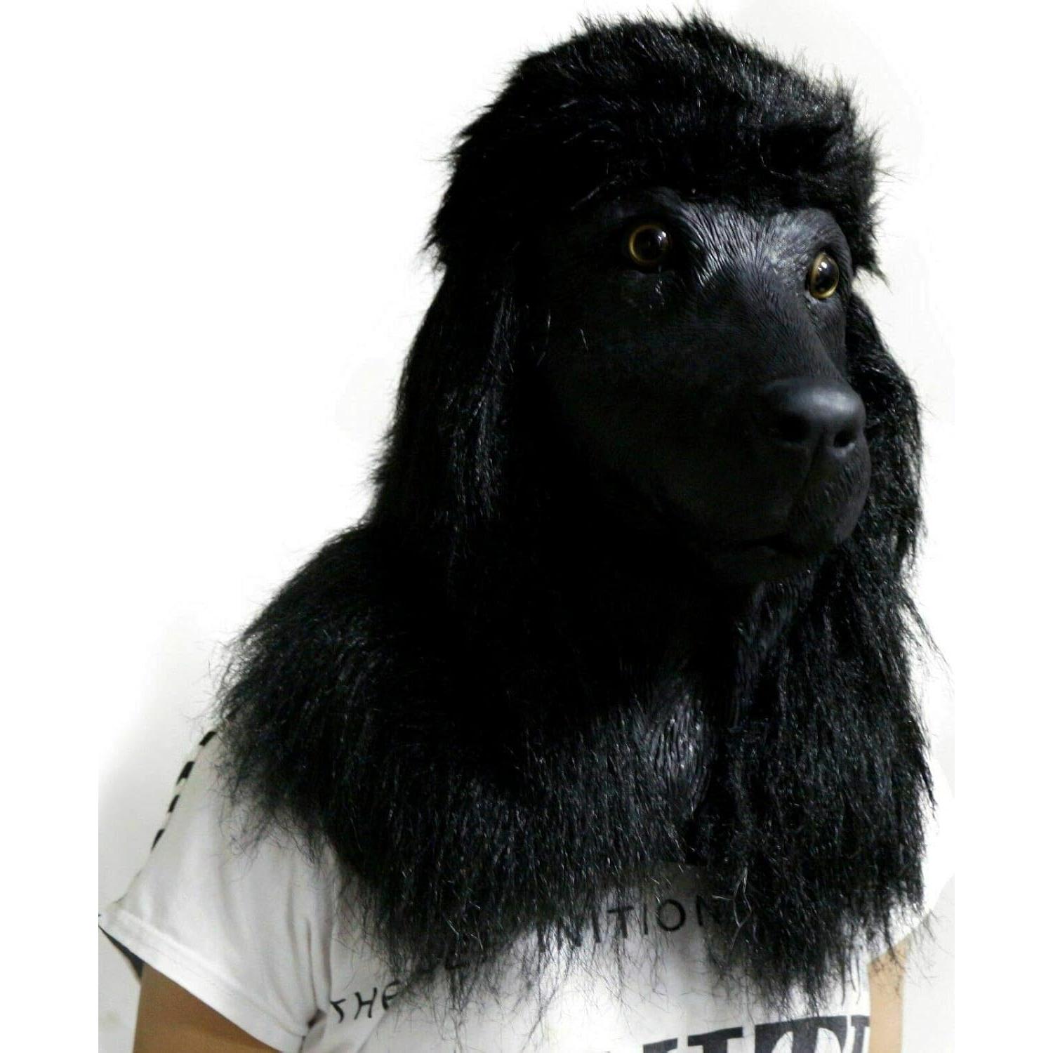 Máscara de Cabeza de Poodle Realista de Láttex para Halloween