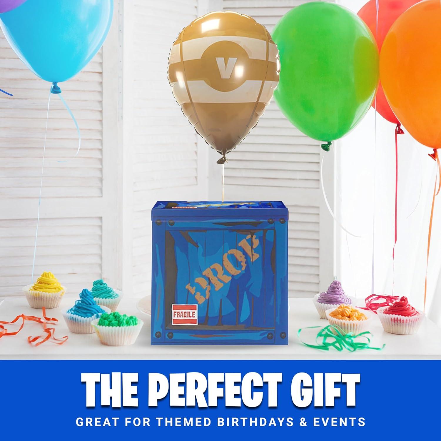 Caja de Caída Grande 35.56 cm con Globo Amarillo Camp Liner