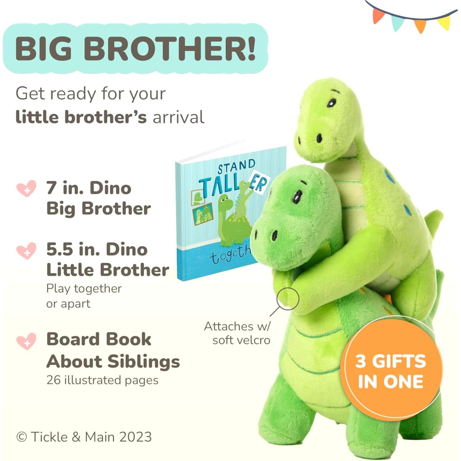 Conjunto Regalo Tickle & Main Dinosaurio Peluche 3 Piezas