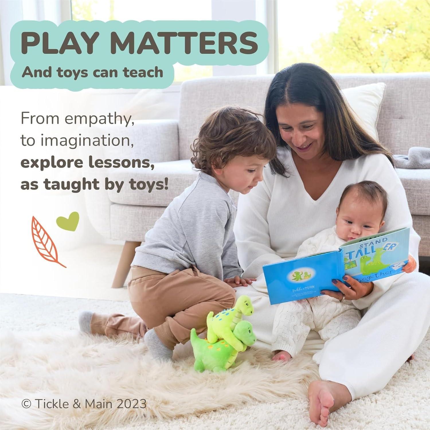 Conjunto Regalo Tickle & Main Dinosaurio Peluche 3 Piezas