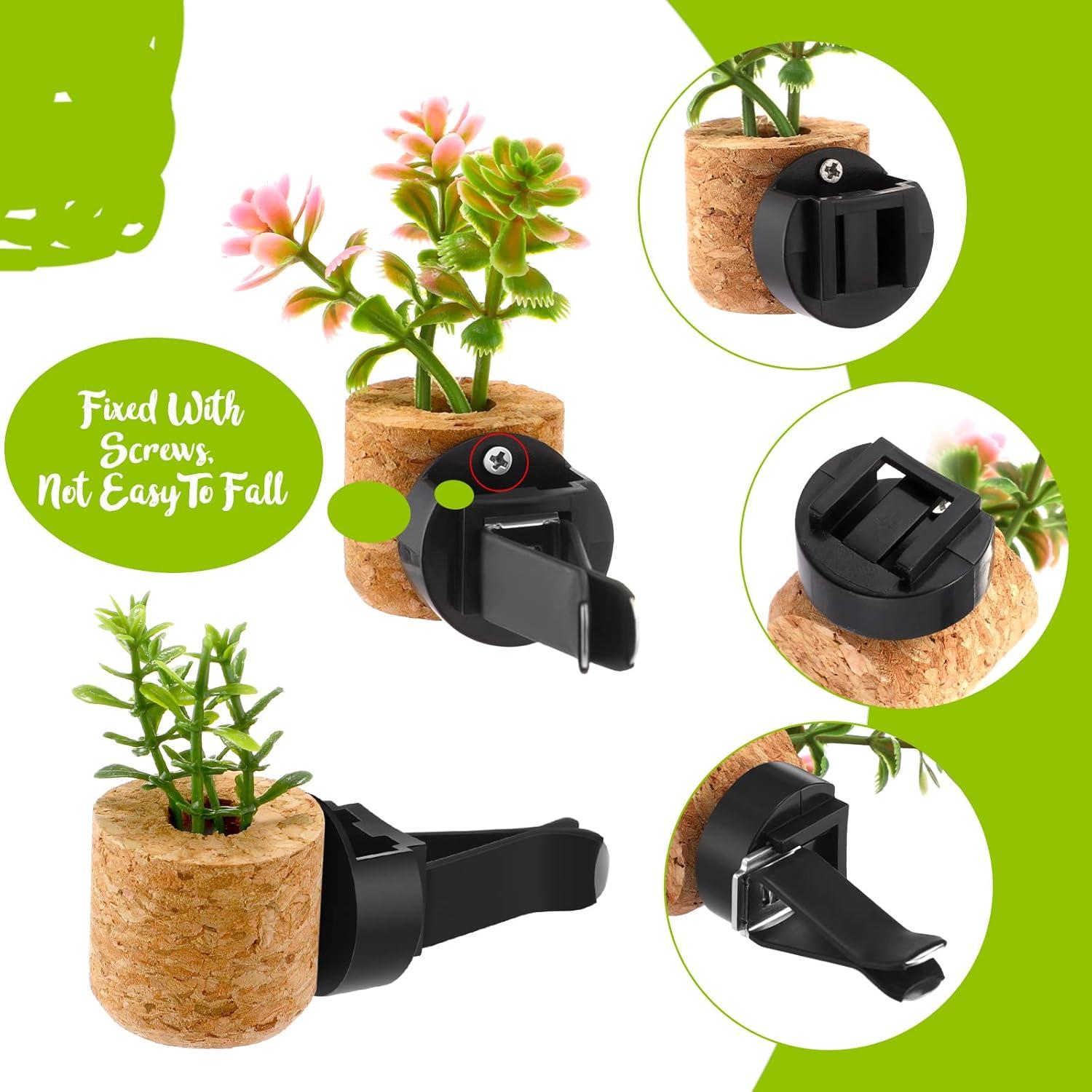 BBTO Clips de Ventilación Suculentas 6 Pcs Base Madera