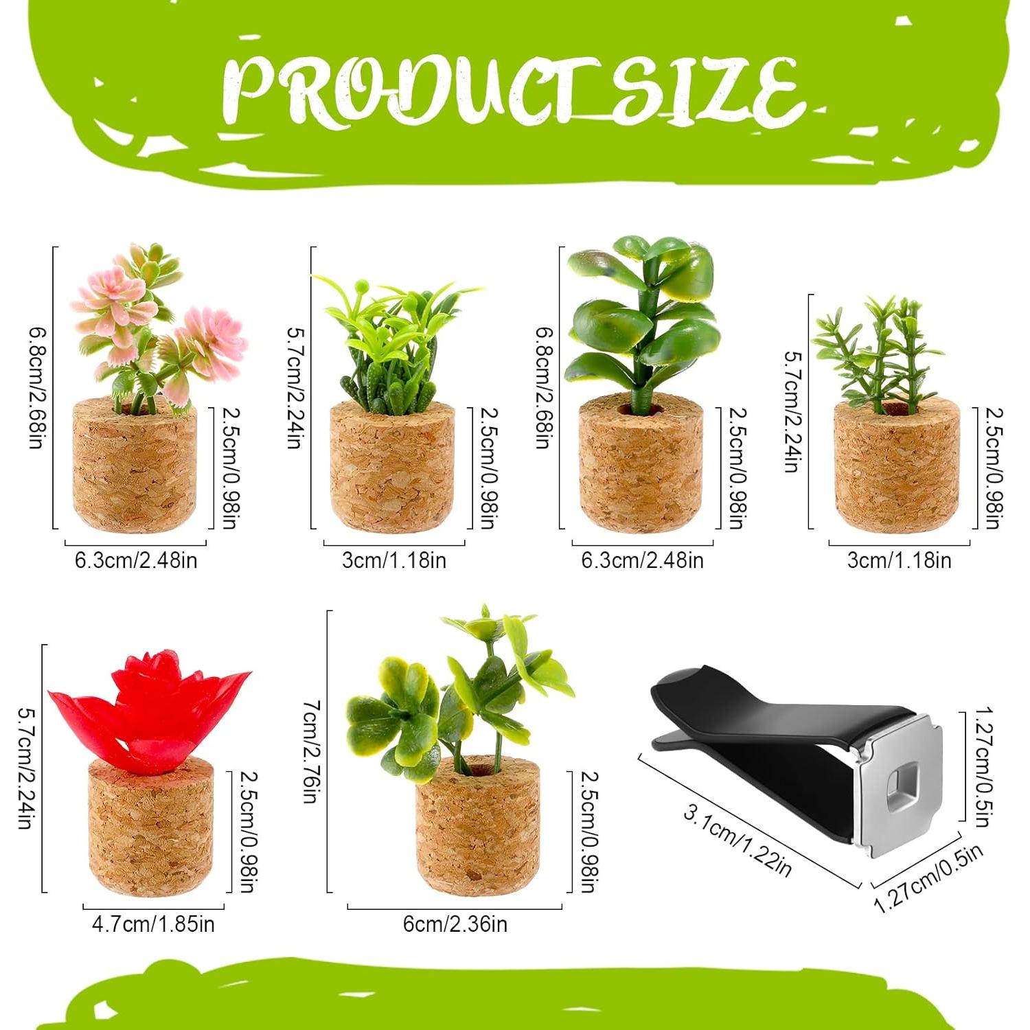 BBTO Clips de Ventilación Suculentas 6 Pcs Base Madera
