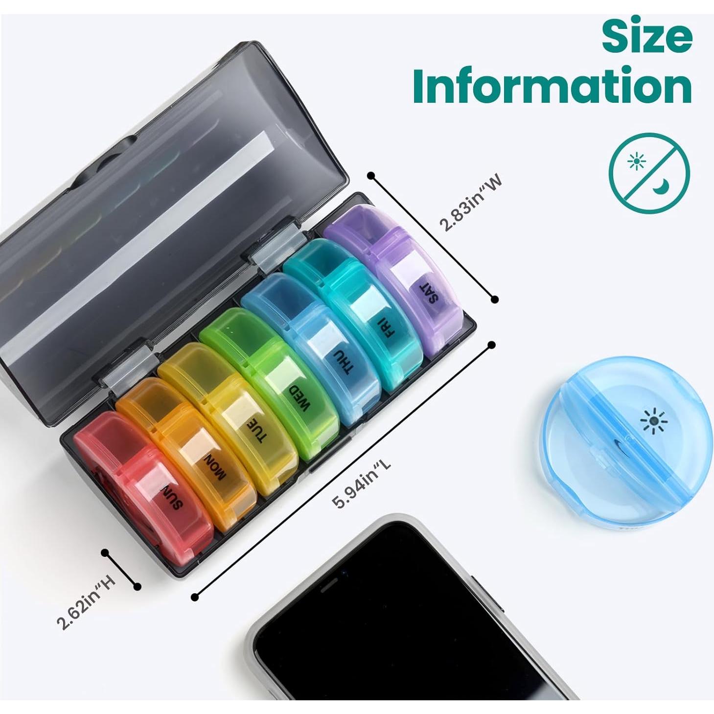 Organizador de Pastillas Semanal Sukuos AM PM 7 Días