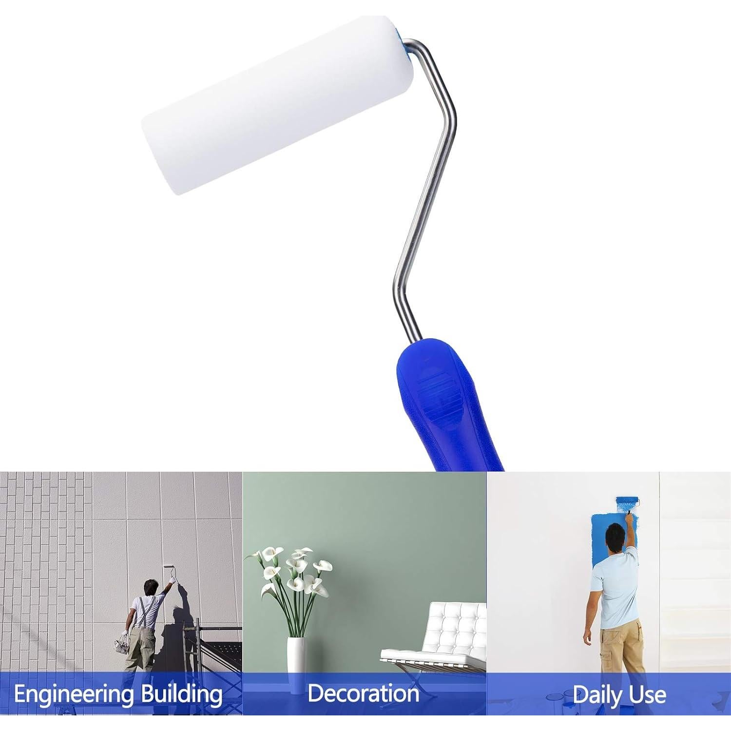 Rodillo de Pintura de Espuma Mister Rui 10 Pcs 4" Alta Densidad