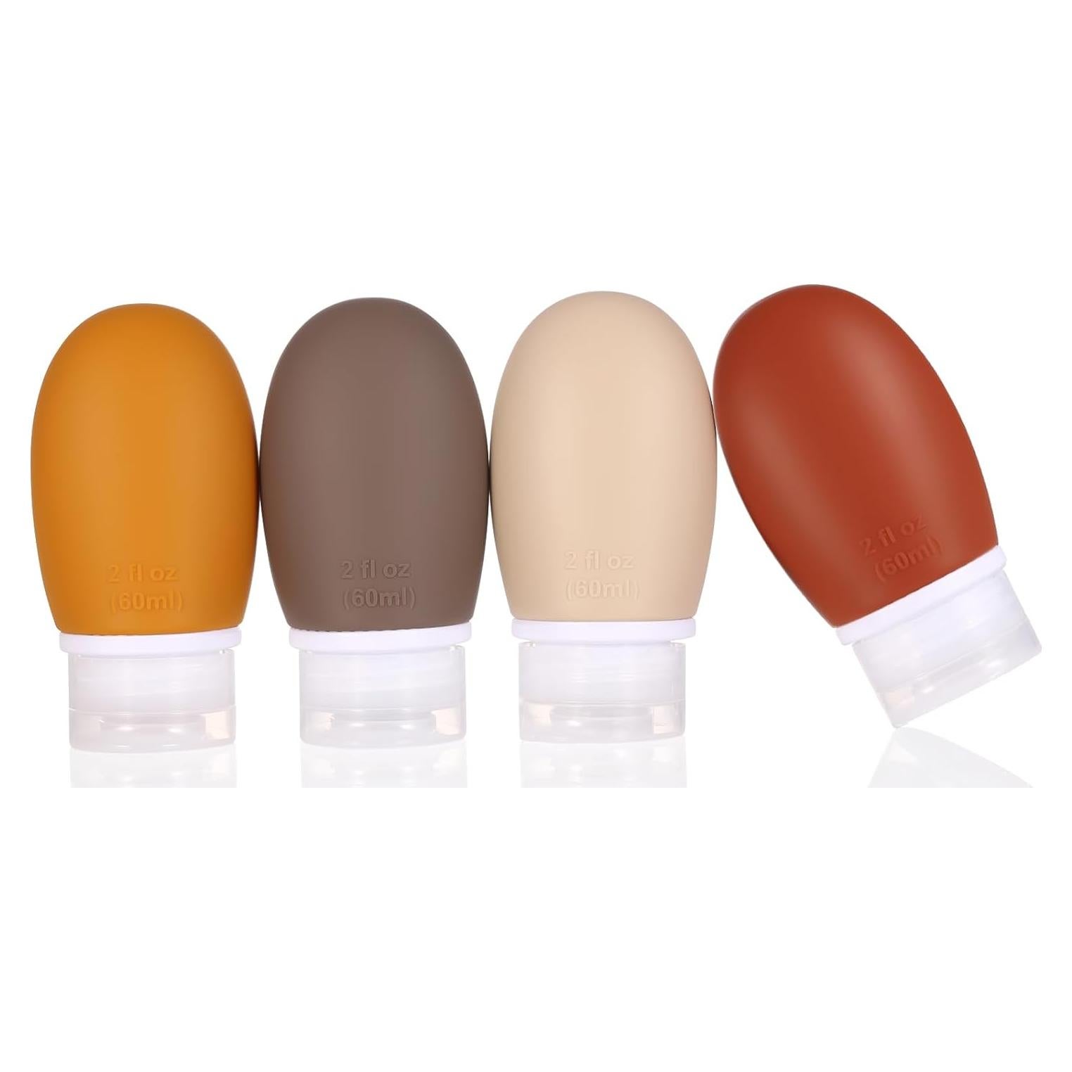 Botellas de Silicona de Viaje LIYUABU 60ml 4 Paquete a Prueba de Fugas