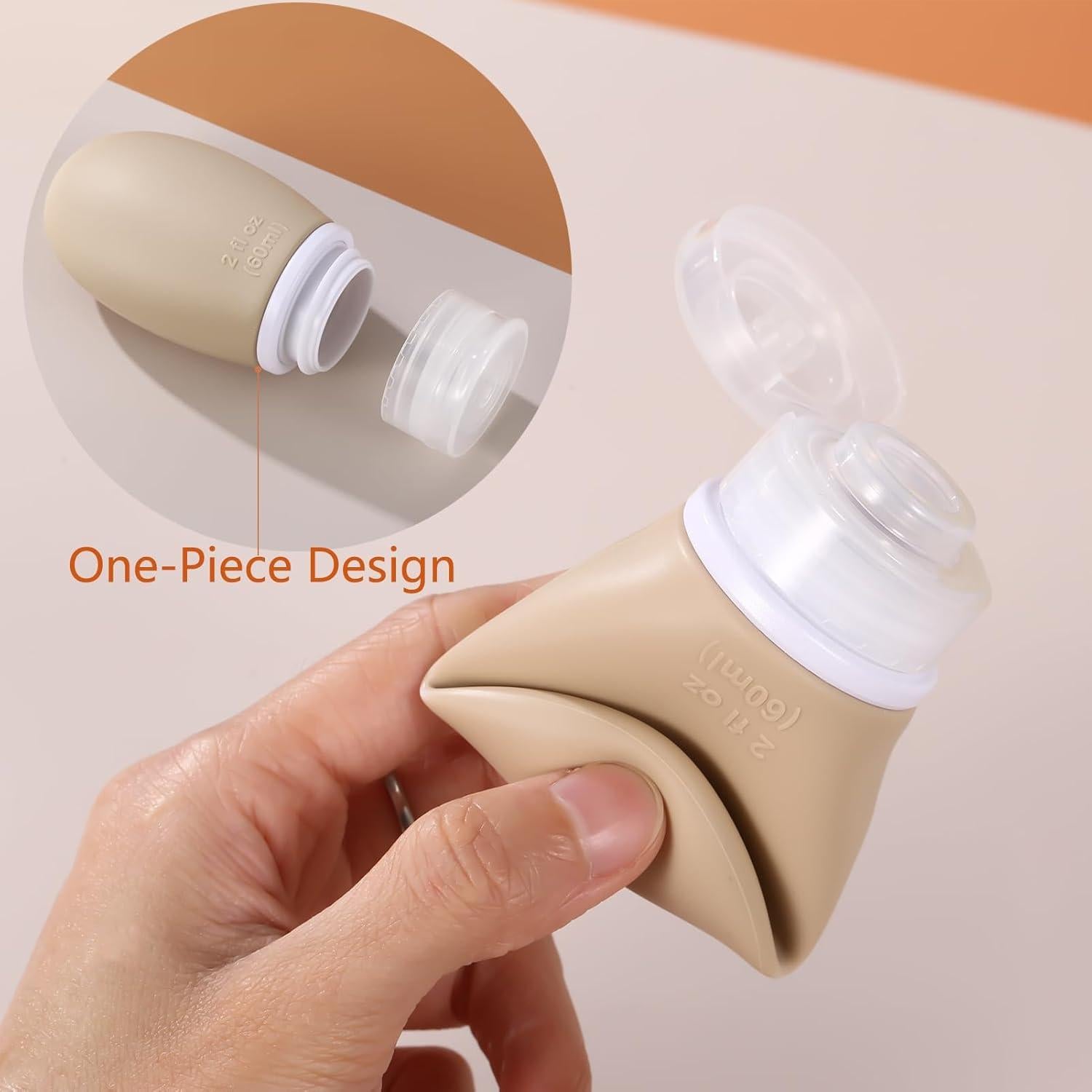 Botellas de Silicona de Viaje LIYUABU 60ml 4 Paquete a Prueba de Fugas