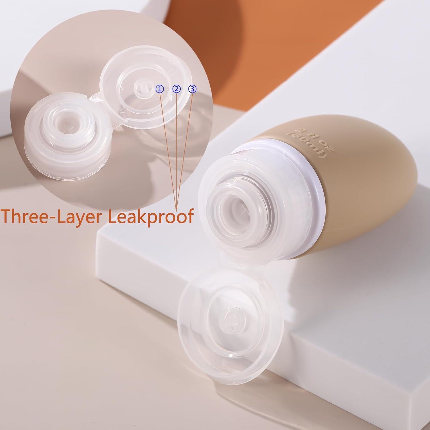 Botellas de Silicona de Viaje LIYUABU 60ml 4 Paquete a Prueba de Fugas