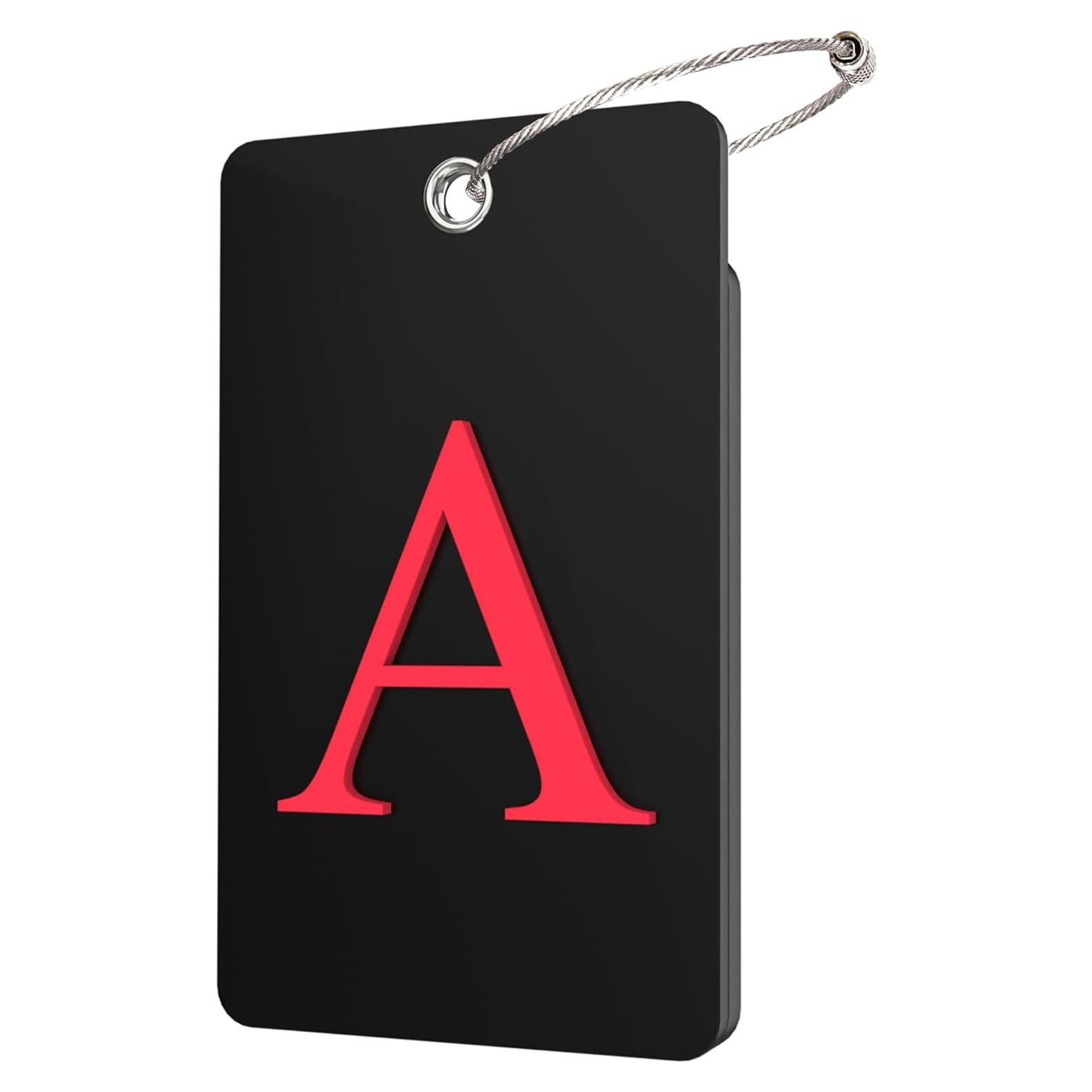 Etiquetas de Equipaje Gostwo 2 Piezas con Inicial A - Negro