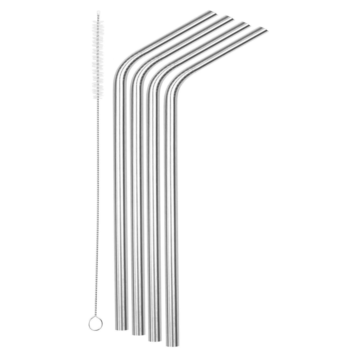 Pajitas de Acero Inoxidable Dobladas SipWell 21.5 cm - 4 Unidades