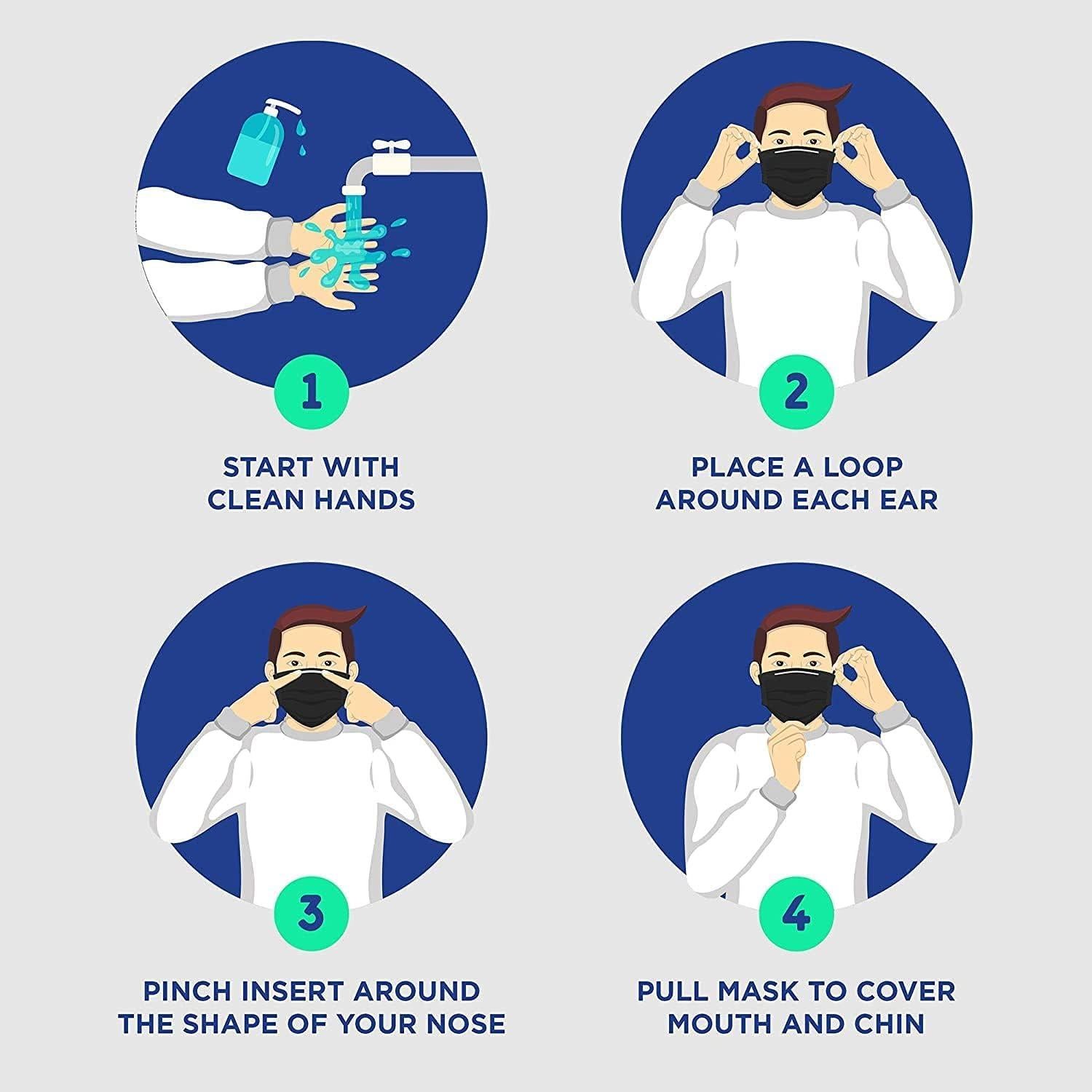 Mascarillas Desechables Litepak 1000 PCS Negras Transpirables