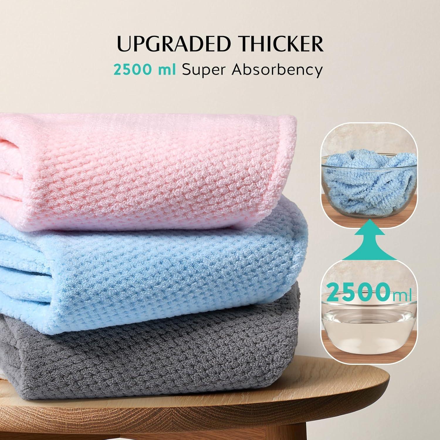 Toalla de Microfibra para Cabello YFONG 3 Paquetes Antifrizz 76x25cm