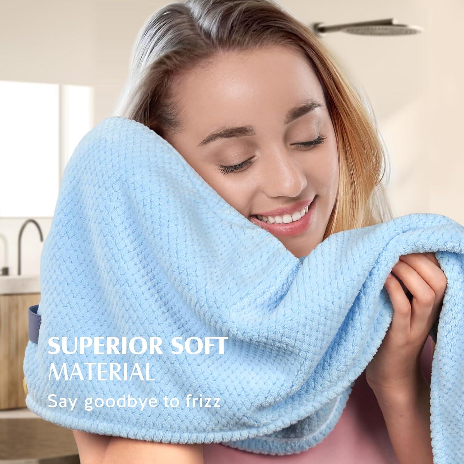 Toalla de Microfibra para Cabello YFONG 3 Paquetes Antifrizz 76x25cm