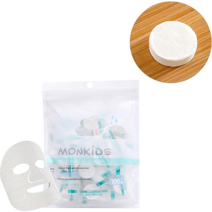 Hoja de Máscara Facial Comprimida FRCOLOR 100 Pcs Algodón