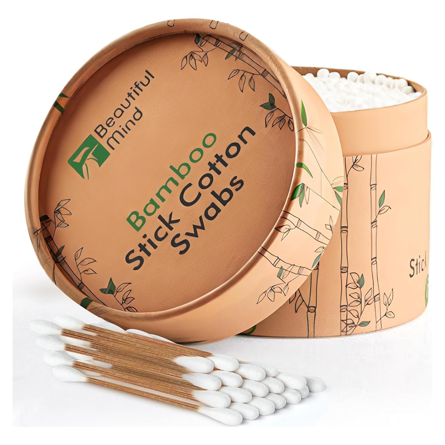 Hisopos de Algodón de Bambú Carbonizado Beautiful Mind 500pcs