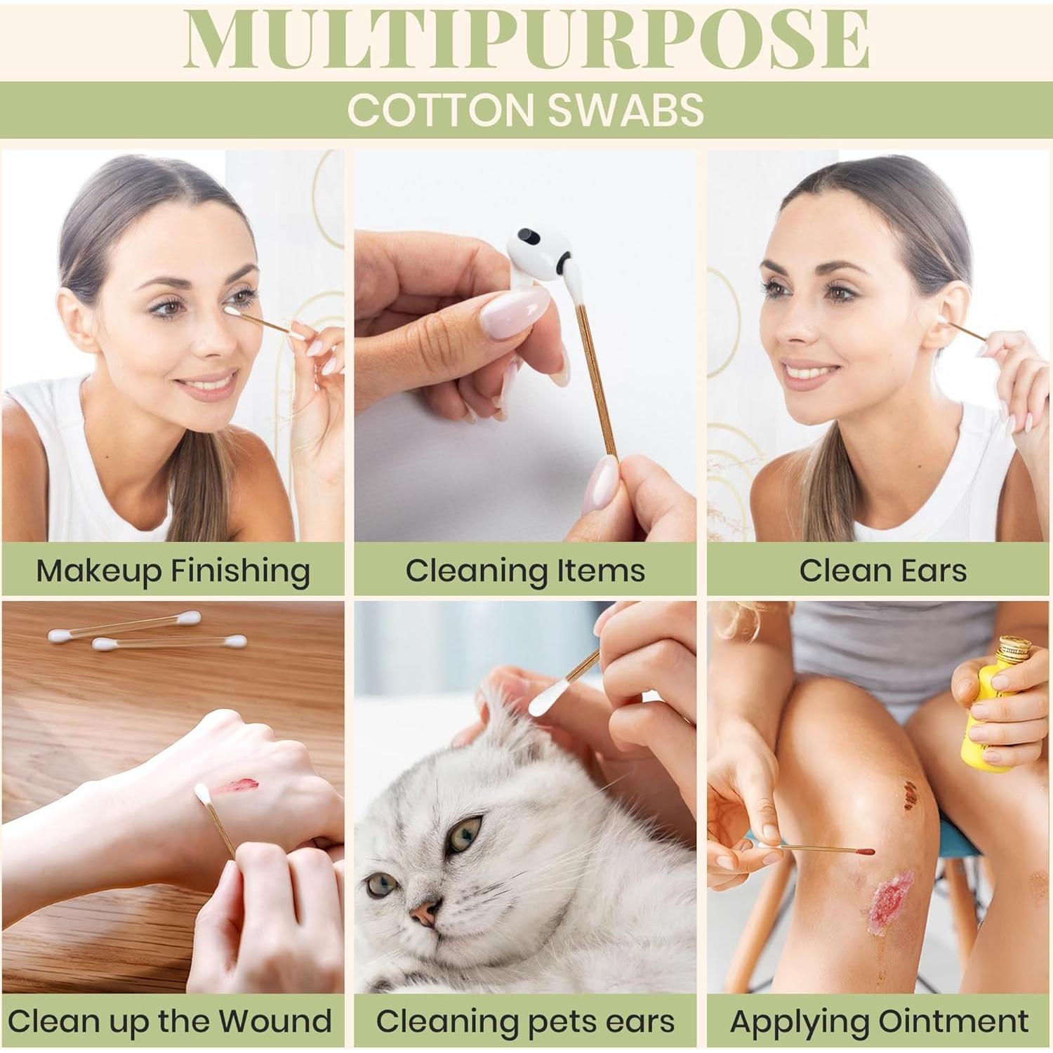 Hisopos de Algodón de Bambú Carbonizado Beautiful Mind 500pcs