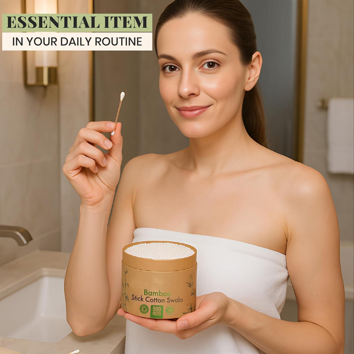 Hisopos de Algodón de Bambú Carbonizado Beautiful Mind 500pcs