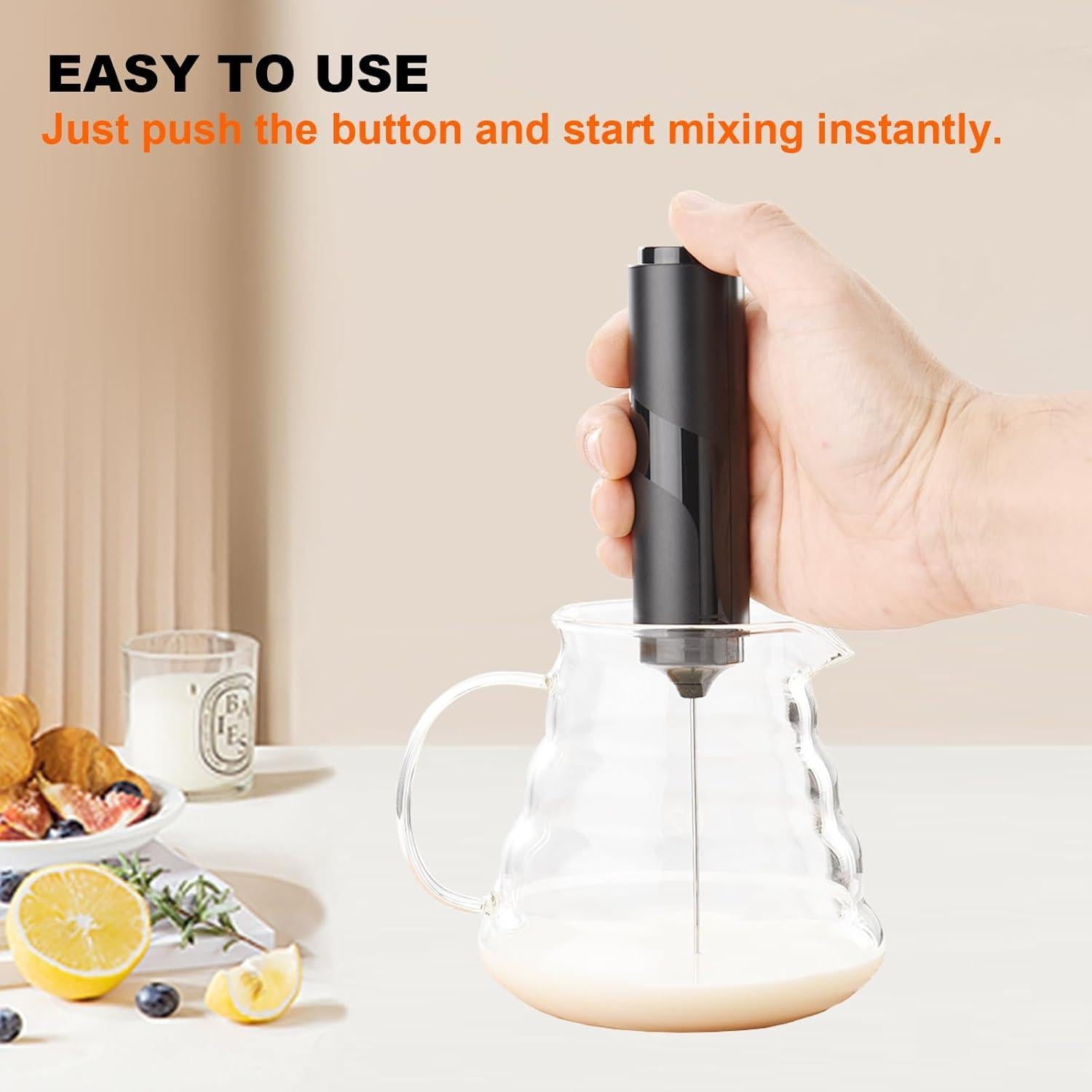 Espumador de Leche Eléctrico SOENGLYUN Negro 0.3L 6W