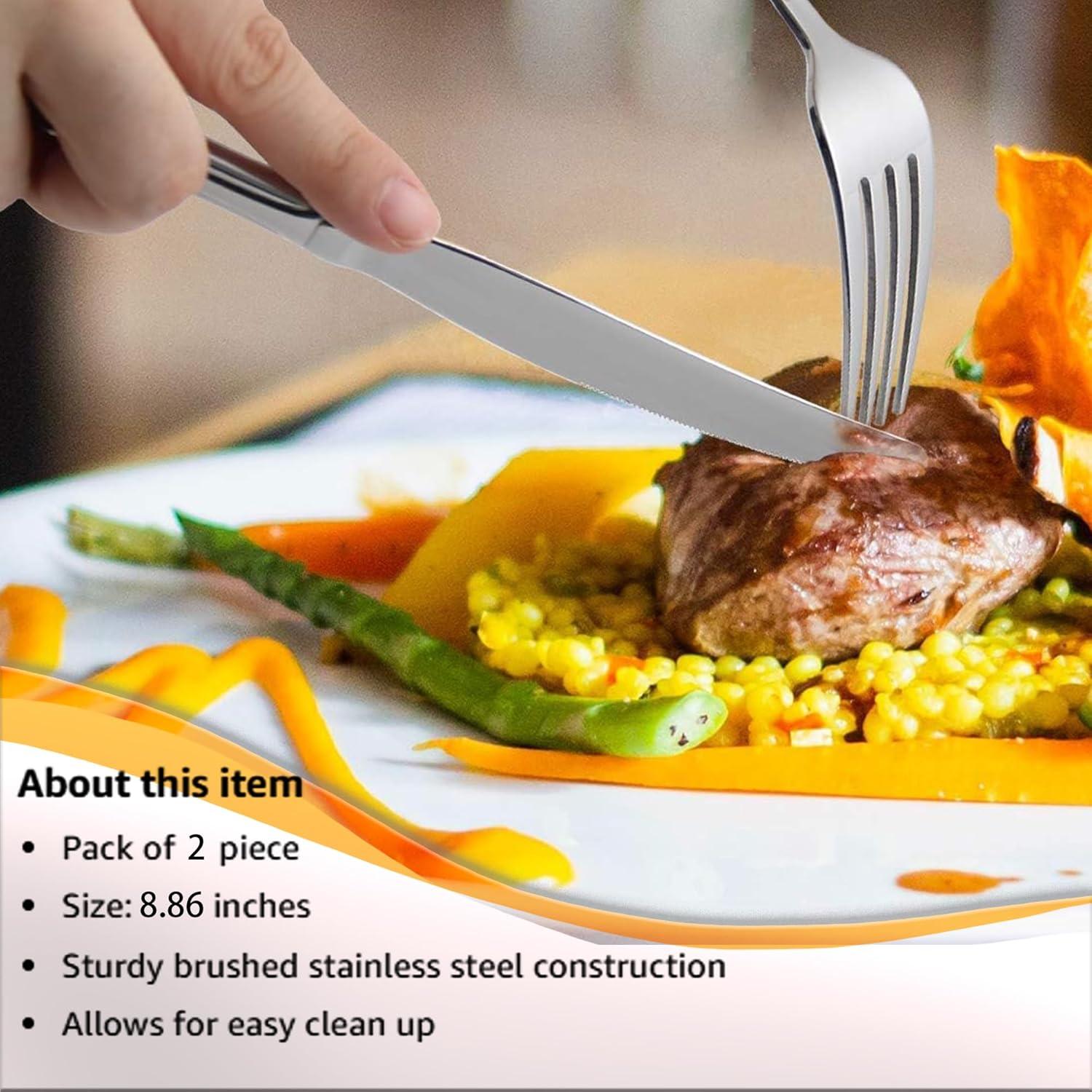 Juego de Cuchillos de Cena ATB de Acero Inoxidable - 2 Piezas